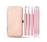 Kit per la rimozione di punti neri e acne 6pcs Blackhead Remover Kit Pimple Comedone Extractor Tool Set Trattamento for Blemish, Zit, Acne Whitehead Tweezers Kit con specchio ingrandimento 10x Set per