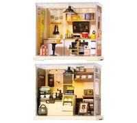 Kit per la stanza in miniatura, decorazione da scrivania, casa delle bambole, giocattoli educativi in miniatura per libreria, camera da letto, studio e soggiorno