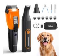 Kit per la toelettatura del cane per peli e cappotti spessi e pesanti, tagliaunghie 3 in 1 per la toelettatura, rasoio ricaricabile senza fili per animali domestici con scatola portaoggetti,