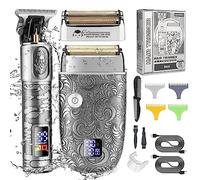 Kit per la toelettatura della barba per gli uomini T Liner Trimmer Rasoio elettrico Zero Gapped Barber Liners Clipper Rasoi calvi con protezioni Testa di lamina Ricaricabile Wet Dry Rasatura Heavy