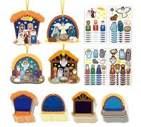 Kit Per Lavoretti Natalizi - Pendente 2D Con Adesivi,Realizza Le Decorazioni Per L'Albero Di Natale | Per Bambini E Adulti, Per Albero, Classe, Casa, Inverno, Finestra, Celebrazione, Esposizione Stagi