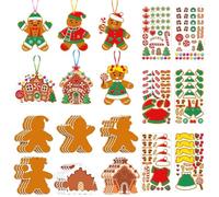 Kit Per Lavoretti Natalizi | Pendente Per Feste 2D Con Adesivi | Realizza Decorazioni Per L'Albero Di Natale,Per Adulti Albero Celebrazione Familiare Esposizione Stagionale