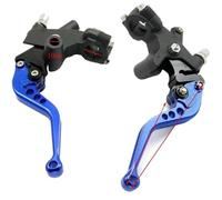 Kit per le leve del freno frizione per motociclette in alluminio da 22 mm Somma liquido universale set in verde rosso blu verde rosso(Bleu)