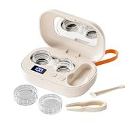 Kit per lenti a contatto da viaggio, custodia per pulizia elettrica ad ultrasuoni, set organizer compatto, dispositivo di pulizia intelligente con di risciacquo a vibrazione, strumento per la