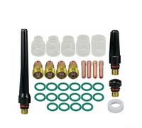 Kit per lenti a gas Stubby e corpo pinza per DB, SR, WP-17/18/26 per torce TIG - Set di 33 accessori per saldatura con lenti resistenti al calore, O-Rin