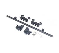 Kit per libreria di ferramenta scorrevole, finitura nera satinata, kit hardware per scaletta (senza scala) con rotelle, aste in metallo con dadi a tappo, ganci scorrevoli