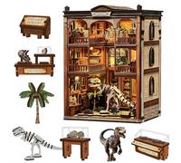 Kit per libri 3D con Museo dei dinosauri, decorazione fai da te in miniatura per libreria, con luce LED, puzzle in legno, idea regalo per adulti e ragazzi
