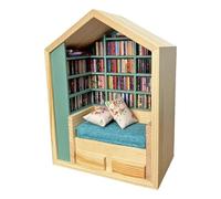 Kit per libri in miniatura, kit per casa in legno - Quaderno puzzle,Libreria Tiny House, Mondo in Legno, Decorazione in Legno Fatta Mano, Artigianato Creativo per Soggiorno Camera da L