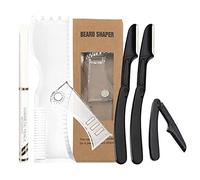 Kit per lo styling della barba per gli uomini 3 in 1 regolabile per lo styling degli uomini con matita di tracciatura bianca, soletta girevole, taglierina da barba, kit da toelettatura