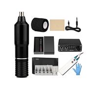 Kit per macchina per tatuaggi con aghi e alimentatore a pedale per tatuaggi, kit completo professionale per tatuaggi (bianco)