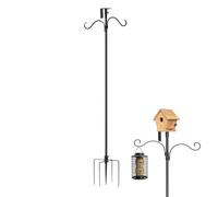 Kit per mangiatoia per uccelli con asta di supporto regolabile per casetta | Heavy Duty Bird House Standing Pole Garden Decor Planter Vite Piante Luci Solari Campanelli a vento Birdwatching Prato