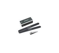 Kit per manicure nero Tweezerman con tagliaunghie, blocco lucidante e 2 lime per unghie.