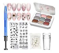 Kit per manicure - Smalto UV | Kit di colori per unghie in gel | Cofanetto smalto | Manicure gradiente Art Pat con spugne e clip in metallo per casa, adulti e ragazze