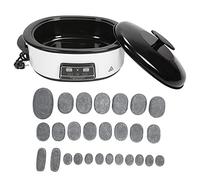 Kit per Massaggio con Pietre Calde, Scaldapietre Calde da 6 Litri con Pietre da Massaggio 27 Pezzi, Massaggiatore Elettrico Professionale con Pietre Calde per Spa E Kit Riscaldatore per Rilassarsi