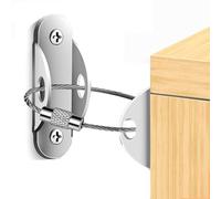 Kit per mobili antiribaltamento, ancoraggio per di sicurezza da 20 cm, set di montaggio a parete, blocco in filo metallico resistente, soluzione di stabilità di protezione per bambini