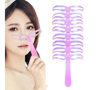 Kit per modellare le sopracciglia con 8 forme diverse: stencil per sopracciglia riutilizzabili e lavabili | guida al disegno e strumenti per trucco per i principianti, Maqui