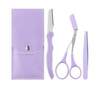 Kit per modellare le sopracciglia, kit per la cura delle sopracciglia, per sopracciglia, con rasoio, depilazione viso antiscivolo, curvi forbici per sopracciglia, naso