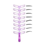 Kit per modellare le sopracciglia viola, 8 stili, stencil riutilizzabili con manico e cinturino, lavabile, colore sopracciglia, occhi