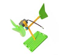 Kit per modellismo a turbina eolica fai da te, in plastica ABS verde, set di montaggio per l'educazione allo stelo, l'apprendimento della fisica e le energie rinnovabili, dimostrazione di generazione