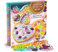 Kit per mosaico - Decora il tuo sottobicchiere con piastrelle di vetro, regalo di compleanno, divertente kit per attività fai da te e artigianato per ragazze, bambini (Calafataggio in polvere)