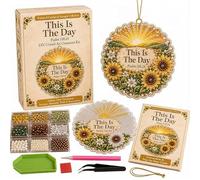 Kit per mosaico diamantato da appendere "Salmi di conforto e forza" (#B) | Kit di Diamond Painting a tema religioso con versetti biblici, progetto creativo fai-da-te cristiano