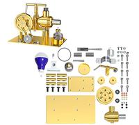 Kit per motore di bilanciamento in metallo, progetto tecnico | Il processo di montaggio apre il meccanismo a travi, il cilindro e il volano come singoli assemblaggi.