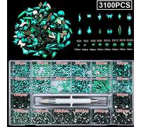 Kit Per Nail Art Multi -forma Vetro -pietre Gioielli Flatback Gemme Per Un D'arte Con Chiodi Cera Con Colla