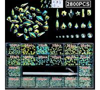 Kit Per Nail Art Multi -forma Vetro -pietre Gioielli Flatback Gemme Per Un D'arte Con Chiodi Cera Con Colla