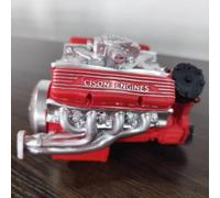 Kit per oranamento del motore a gas V8 Gasolina OHV V8 Modello di resina per arredamento (rosso) (A)