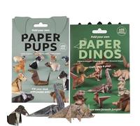 Kit per origami di gatti in carta fai da te, modello 3D fatto a mano, kit di 50 origami per gatti/cani/dinosauri, decorazione da scrivania e regalo per adulti, bambini, amanti degli animali domestici