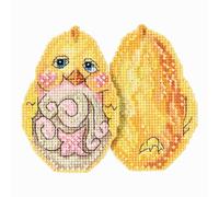 Kit per ornamento pasquale a punto croce con perline ""pulcino giallo"" Mill Hill 2017 Jim Shore JS181712