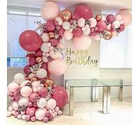 Kit per palloncino in oro rosa con arco a palloncini, ghirlanda per matrimoni, compleanni, feste di matrimonio, feste di compleanno e decorazioni per feste a tema