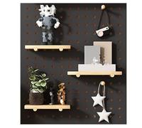 Kit per pannelli forati, espositore da parete con bastoncini in legno per l'organizzazione del garage, tavola forata in legno per attrezzi e accessori