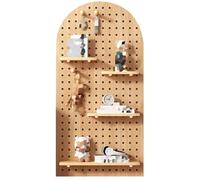 Kit per pannelli forati, espositore da parete con bastoncini in legno per l'organizzazione del garage, tavola forata in legno per attrezzi e accessori