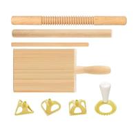 Kit Per Pasta - Mattarello Filettato Per Pasta In Legno, Set Di Timbri Per Ravioli Utensili Da Cucina | Per Italiana Fatta In Casa Attrezzatura Per La Preparazione Della Cena Per L