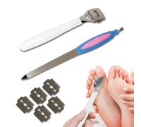 Kit per Pedicure, Raschietto per Tallone, Rasoio per Calli Tagliacalli, Lima per Piedi Scrubber Raspa per Pelle Morta Ruvida, Piedi Screpolati, Set per Rimuovere Duroni, 5 Lame di Ricambio