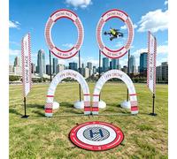 Kit per percorso a ostacoli per droni da corsa Kit di porte per percorso a ostacoli per droni con piattaforma di atterraggio per droni Gioco di pratica freestyle UAV Competizione