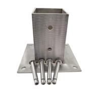 Kit per pergola con Base per Pali in Cemento 2x2 3x3 4x4 5x5 6x6 8x8 Pollici, Supporto per Base di Ancoraggio per Pali per cancelli di Recinzione/Staffe Base per colonne quadrate per carichi Pesanti