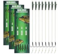 Kit per pesca alla carpa, 18 pezzi anti groviglio leader treccia clip di sicurezza ganci curvi, esche da pesca rig attrezzatura per la carpa, accessori taglia 2 4 6 (tipo B)