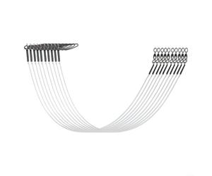 Kit per pesca invisibile in fluorocarburo, per acqua salata e acqua dolce, resistente, resistente all'abrasione, con filo a prova di denti, pre-legato, con chiusura a scatto, ammortizzatore, morbido