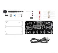 Kit per pianoforte elettronico saldabile fai da te con controllo della luce e volume regolabile per apprendimento musicale e progetti educativi con stelo incluso guscio e cavo di alimentazione (D)