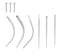 Kit per piercing al naso da 16 G, strumento di inserimento conico in acciaio 316L, kit di stretching senza filettatura per orecchio, labbro, sopracciglio, pancia, gioielli per il corpo con perno a