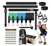 Kit per Pilates da 99 cm, regolabile, per uomini e donne, con fasce di resistenza da 6 x 20, 30, 18 kg con fibbia di regolazione - Attrezzatura per pilates per allenamenti a casa per tutti i livelli