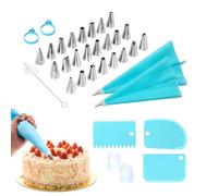 Kit Per Piping Di Glassatura | 34 Pezzi Attrezzi da Cucina Riusabili e Lavabili per Dolci | Set Sac a Poche e Bocchette per Decorazione,per Caramelle Pasticceria Crostata Cupcake Biscotti