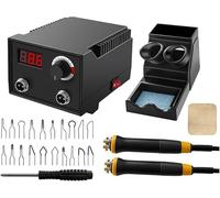 Kit Per Pirografia Con Display Digitale, Macchina Per Pirografia A Temperatura Regolabile, Doppie Penne E 20 Punte, Strumento Professionale Per Pirografia Su Zucca, Cuoio E Legno Per Lavori