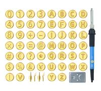 Kit Per Pirografia Lettere - Attrezzo per Intaglio e Rilievo Legno,Penna con Temperatura Regolabile e Stencil Alfanumerici per Artigianato Decorativo