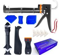 Kit per pistola per sigillatura - Strumenti per la rimozione del calafataggio in silicone liscio, il modo più intelligente per sigillare e riparare! Set di pistola per sigillatura professionale con