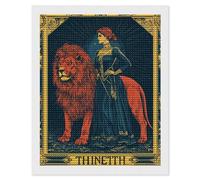 Kit per pittura a diamante con carta di tarocchi massonica di scambio forza, rotondo, completo trapano, punto croce, immagini artistiche per la decorazione della parete della casa, 40,6 x 50,8 cm