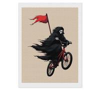 Kit per pittura a mosaico con diamanti con scritta "Reaper Ride or Die Low Rider", per decorazione da parete di casa, 30,5 x 40,6 cm
