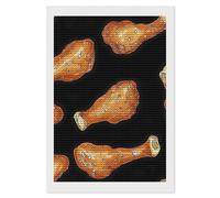 Kit per pittura a mosaico con stampa di zampe di pollo, rotondo, completo a punto croce, immagini artistiche per la decorazione delle pareti della casa, 20,3 x 30,5 cm